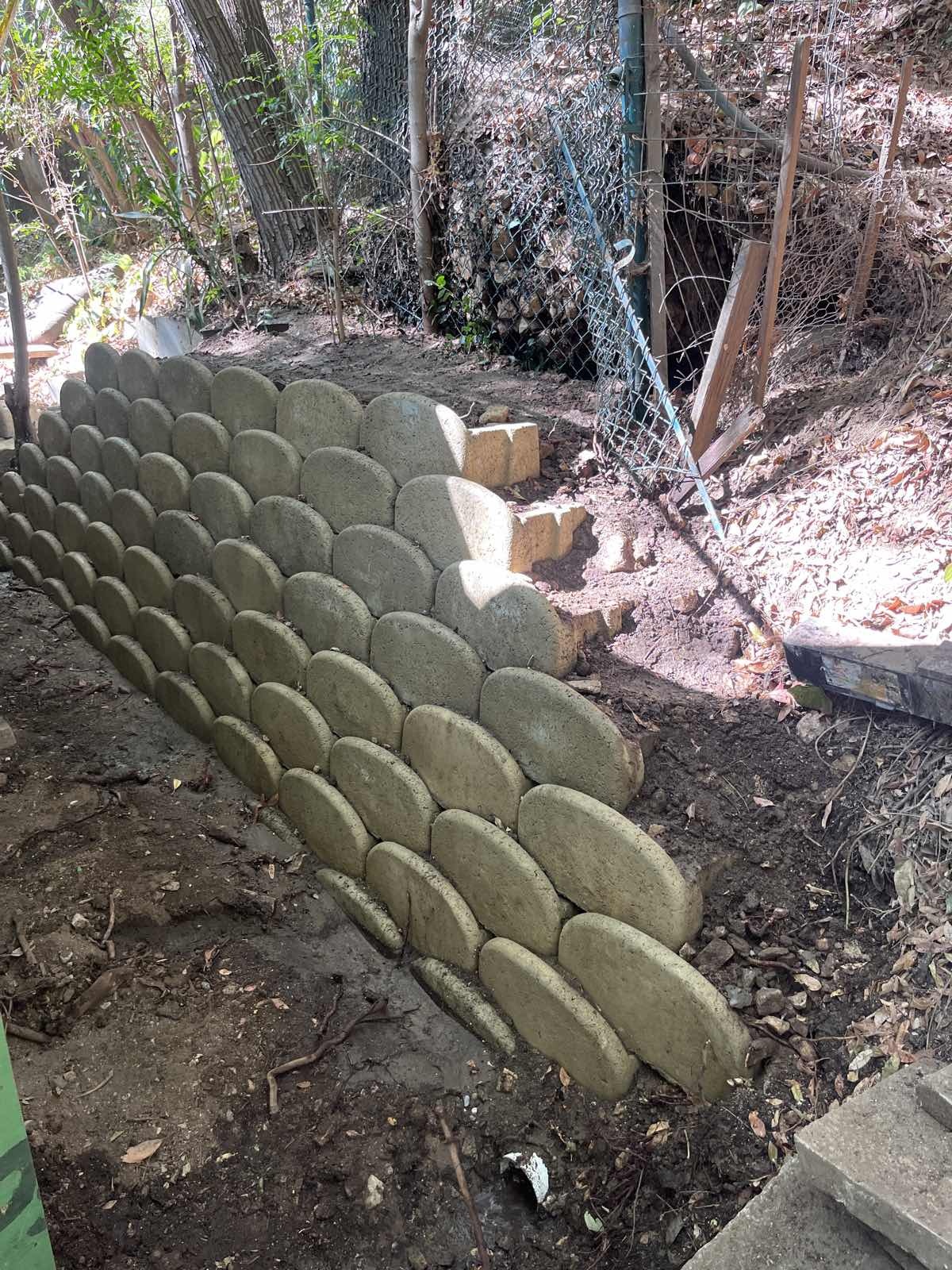 Terraced hillside retaining wall built in Redondo Beach